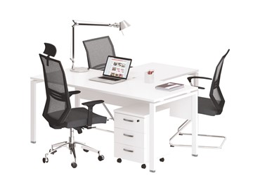 Комплект офисной мебели А4 (металлокаркас UNO) белый премиум / металлокаркас белый в Улан-Удэ