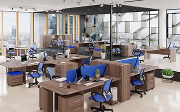Комплект офисной мебели Wave 1, два рабочих места в Улан-Удэ