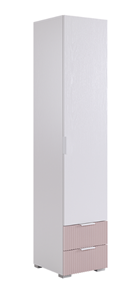 Шкаф-пенал с ящиками Зефир 107.01 (белое дерево/пудра розовая (эмаль)) в Улан-Удэ