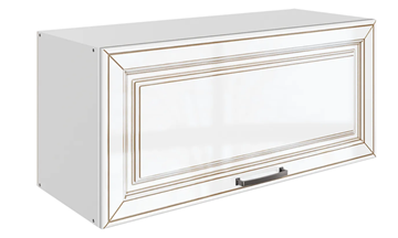 Шкаф кухонный Атланта L800 Н360 (1 дв. гл.) эмаль (белый/белый глянец патина золото) в Улан-Удэ