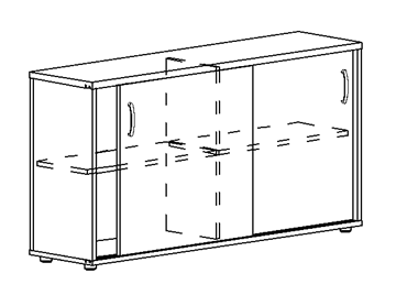 Шкаф-купе низкий Albero, для 2-х столов 60 (124,4х36,4х75,6) в Улан-Удэ