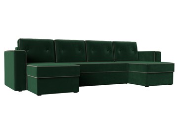 П-образный диван Принстон, Зеленый\Коричневый (Велюр) боннель в Улан-Удэ