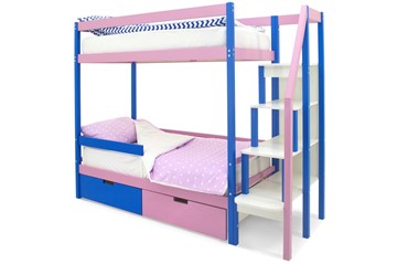 Детская 2-х ярусная кровать Svogen синий-лаванда в Улан-Удэ