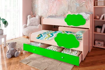 Детская двухъярусная кровать Соник 1.6 с ящиком, Лайм в Улан-Удэ