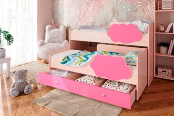 Детская двухэтажная кровать Соник 1.6 с ящиком, Розовый в Улан-Удэ