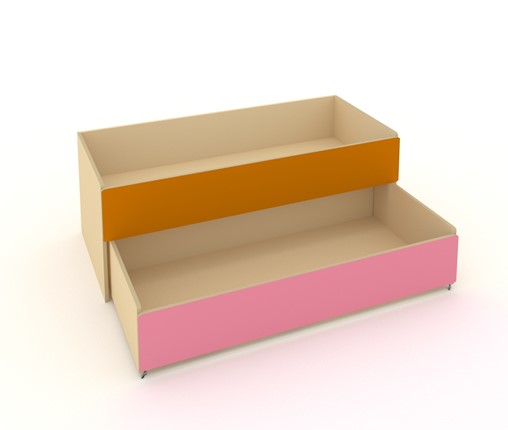 Кровать в детскую 2-х уровневая КД-2, Беж + Оранжевый + Розовый в Улан-Удэ - изображение