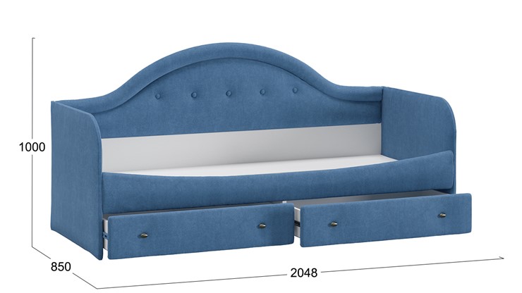 Подростковая кровать Адель тип 1 (Велюр Синий) в Улан-Удэ - изображение 2