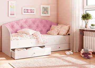 Детская кровать односпальная Эльза без бортика, Розовый (латы) в Улан-Удэ