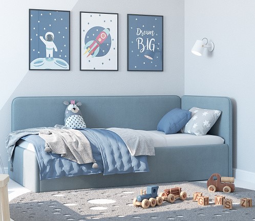 Детская кровать Leonardo голубой 160х70 в Улан-Удэ - изображение 4