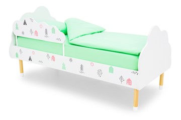 Кровать детская Stumpa Облако "Домики розовый, бирюзовый" в Улан-Удэ