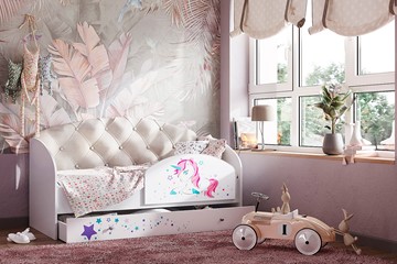 Односпальная детская кровать Звездочка с бортиком, Бежевый в Улан-Удэ