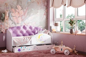 Детская кровать с ящиками Звездочка с бортиком, Фиолетовый в Улан-Удэ