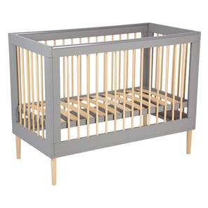 Кровать для новорожденных POLINI Kids Simple 360 Серый / Натуральный в Улан-Удэ