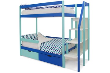 Детская двухъярусная кровать Svogen мятный-синий в Улан-Удэ