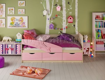 Кровать в детскую Дельфин, Розовый глянец 80х200 в Улан-Удэ