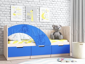 Детская кровать с бортиками Юниор-3, синий матовый в Улан-Удэ