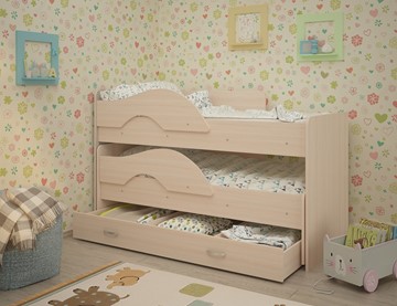 Детская 2-х ярусная кровать Радуга 1.6 с ящиком, цвет Млечный дуб в Улан-Удэ - предосмотр
