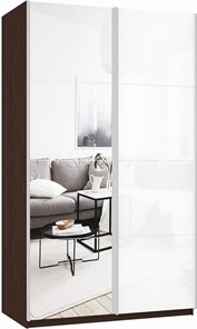 Шкаф Прайм (Зеркало/Белое стекло) 1200x570x2300, венге в Улан-Удэ - предосмотр