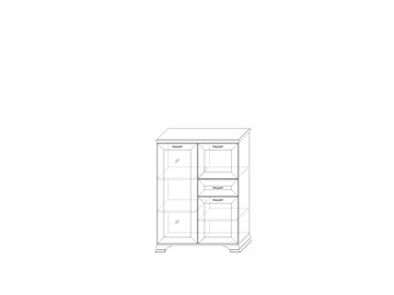 Шкаф низкий  (1 стеклодверь) Сиена, Бодега белый / патина золото в Улан-Удэ - предосмотр 1