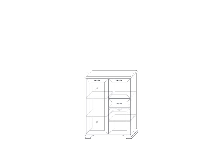 Шкаф низкий  (1 стеклодверь) Сиена, Бодега белый / патина золото в Улан-Удэ - изображение 1