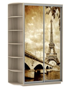 Шкаф 2-дверный Хит, 1500x600x2200, фотопечать, со стеллажом, париж, шимо светлый в Улан-Удэ