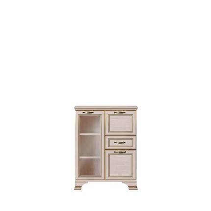 Шкаф низкий  (1 стеклодверь) Сиена, Бодега белый / патина золото в Улан-Удэ - изображение