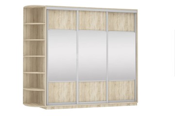 Шкаф 3-дверный Экспресс (Комби), со стеллажом 2400х600х2400, дуб сонома в Улан-Удэ
