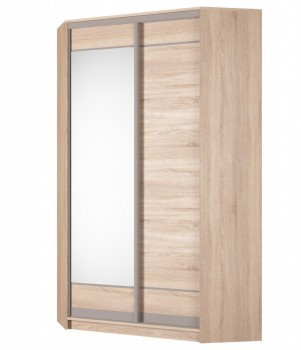 Угловой шкаф Аларти (YA-230х1250(602) (2) Вар. 4; двери D1+D2), с зеркалом в Улан-Удэ - изображение