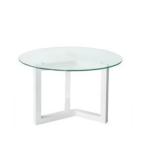 Круглый стол Оникс-8, Выбеленный дуб/Прозрачное стекло в Улан-Удэ