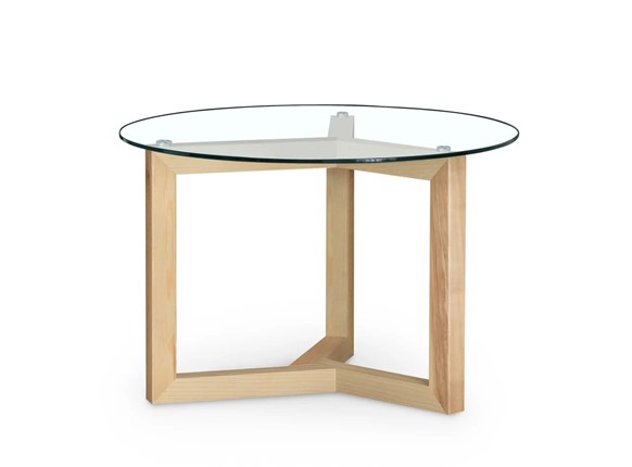Круглый стол Оникс-8, Натуральный массив/Прозрачное стекло в Улан-Удэ - изображение