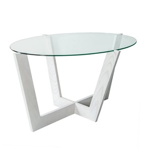 Овальный стол Оникс-6, Выбеленный дуб/Прозрачное стекло в Улан-Удэ