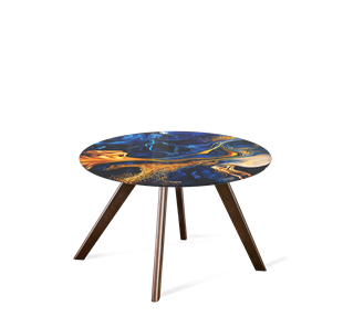 Круглый столик SHT-S39 / SHT-TT32 60 стекло/МДФ (синий сапфир/венге) в Улан-Удэ