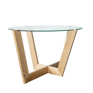 Овальный столик Оникс-6, Натуральный массив/Прозрачное стекло в Улан-Удэ - предосмотр