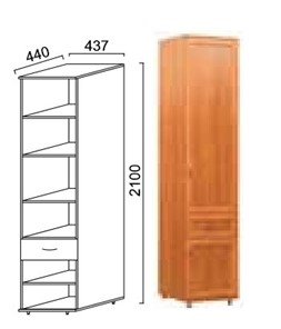Шкаф 2-х створчатый Александра-1, ПР-4, шимо светлый, МДФ с кожзамом в Улан-Удэ