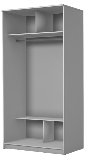 Шкаф двухдверный Хит-22-12/2-22 с цветным стеклом, средне-серый 074, Венге в Улан-Удэ - изображение 1