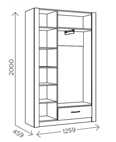 Шкаф гардеробный Ева 5 М2 дуб ирландский/белый матовый в Улан-Удэ - изображение 2