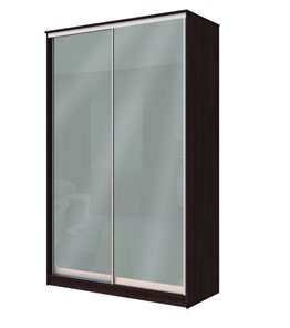 Шкаф двухдверный Хит-22-12/2-22 с цветным стеклом, средне-серый 074, Венге в Улан-Удэ