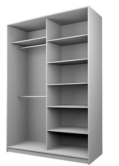 Шкаф 2-х дверный MAX МШ-25-6-18-22, Профиль Черный/Цвет Дуб Крафт белый/Oracal Белый в Улан-Удэ - изображение 1