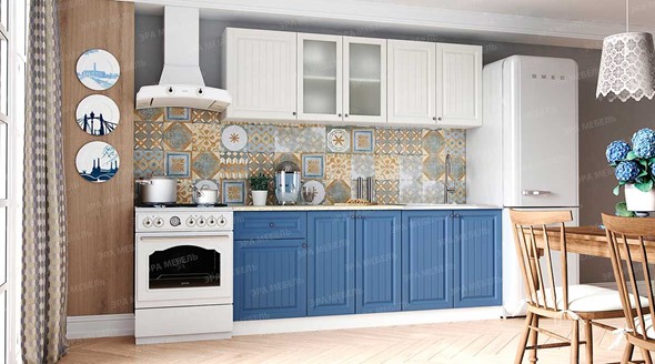 Гарнитур кухонный Хозяюшка Магнолия-деним 2,0 м МДФ в Улан-Удэ - изображение