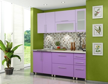 Кухонный гарнитур Мыло 224 2000х718, цвет Фиолет/Пастель фиолет в Улан-Удэ - предосмотр