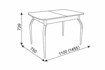 Кухонный раздвижной стол Танго, белый/геометрия в Улан-Удэ - предосмотр 2
