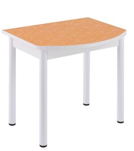Кухонный пристенный стол НСПГ-02 ПЛ1, цветы манго/белое ЛДСП/36 прямые трубки крашеные белый в Улан-Удэ
