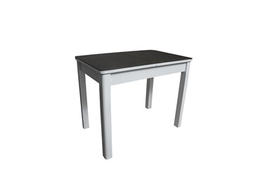 Кухонный стол раскладной Айсберг-2СТ белое/черное/прямые массив в Улан-Удэ - предосмотр