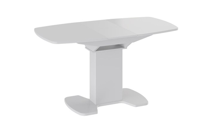 Кухонный стол раздвижной Портофино (СМ(ТД)-105.01.11(1)), цвет  Белый глянец/Стекло белое в Улан-Удэ - изображение 2