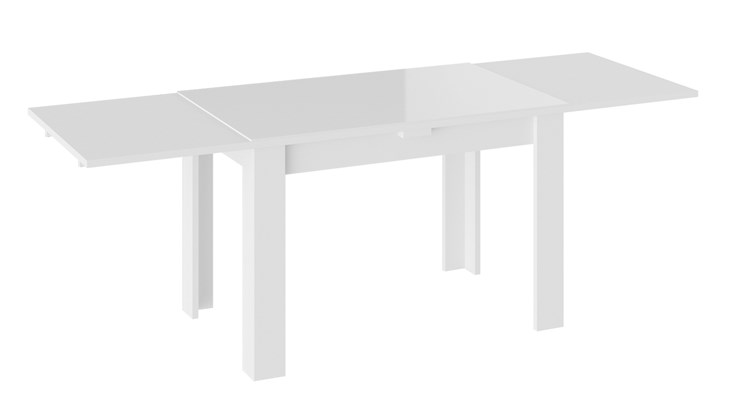 Раздвижной стол Норман тип 1, цвет Белый/Стекло белый глянец в Улан-Удэ - изображение 1