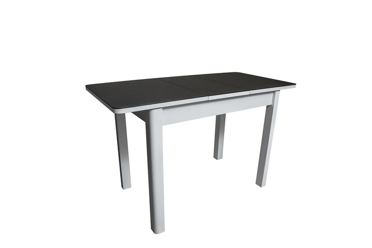 Кухонный стол раскладной Айсберг-2СТ белое/черное/прямые массив в Улан-Удэ - изображение 1