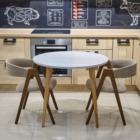 Кухонный раздвижной круглый стол Серый камень 90*90 см ЛДСП в Улан-Удэ - изображение 15
