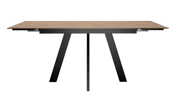 Кухонный стол раскладной DikLine DM120 Дуб галифакс / опоры черные в Улан-Удэ - предосмотр 1