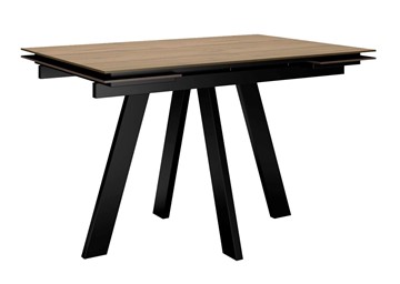 Кухонный стол раскладной DikLine DM120 Дуб галифакс / опоры черные в Улан-Удэ - предосмотр
