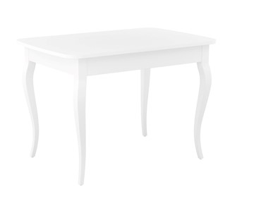 Кухонный раскладной стол Dikline M110 Белый/стекло белое сатин/ножки MC белые в Улан-Удэ